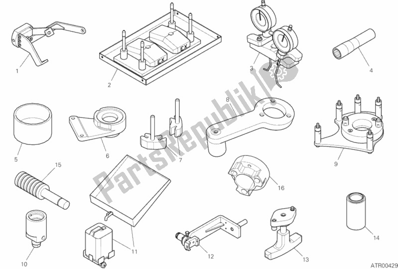 Todas las partes para 01b - Herramientas De Servicio De Taller (motor) de Ducati Streetfighter V4 1103 2020